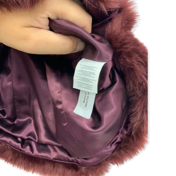J. Crew Burgundy Faux Fur Vest Full Zip Size Small - Picture 6 of 11